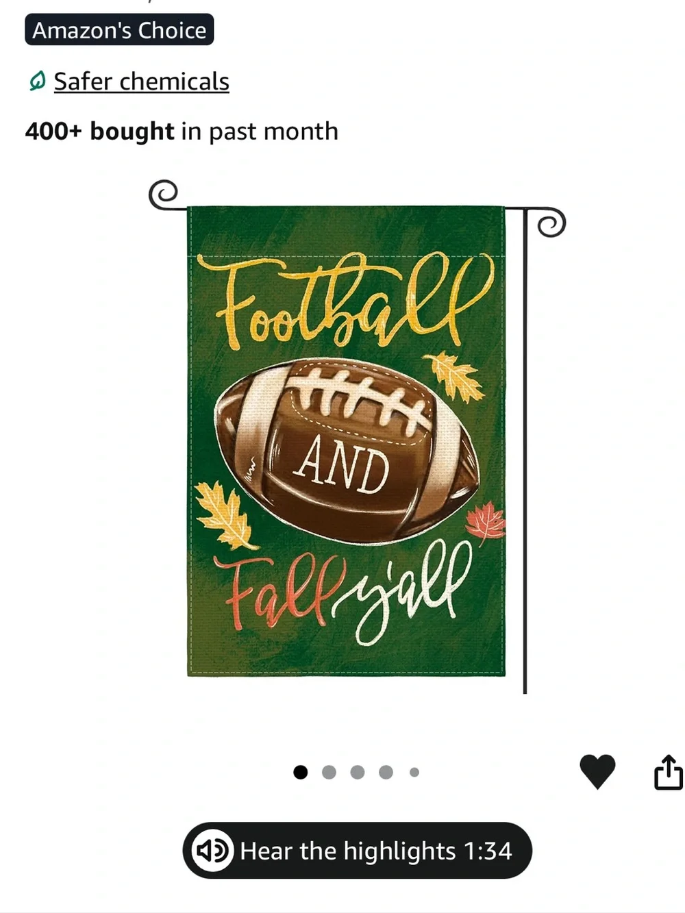 Green Football-Themed Party Ribbon & Garden Flag Set - Home Party Supplies